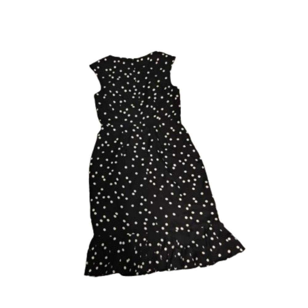 White House Black Market Polka Dot Sleeveless Ruffle Hem Midi Dress - Picture 2 of 3